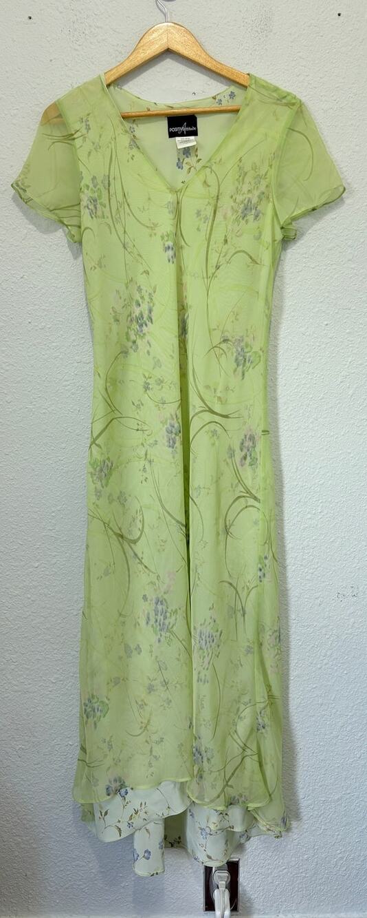 y2k floral midi dress fairy cottage romantic girly vintage green whimsical